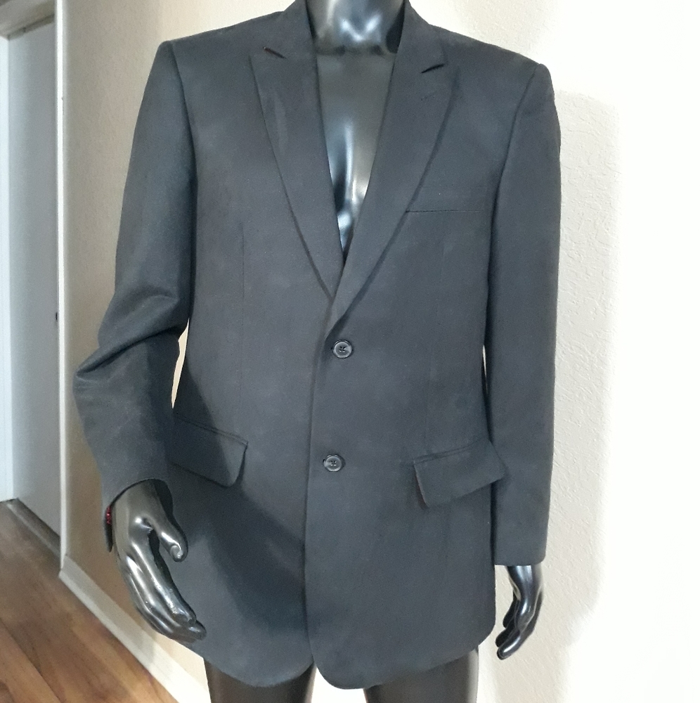 Afazzy New York Black Ultra Suede Suit coat